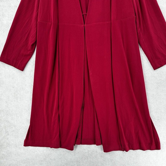 LANE BRYANT‎ Cardigan Cover Up Womens 18/20 Red Open Front Stretchy Blouse Top - Picture 4 of 15